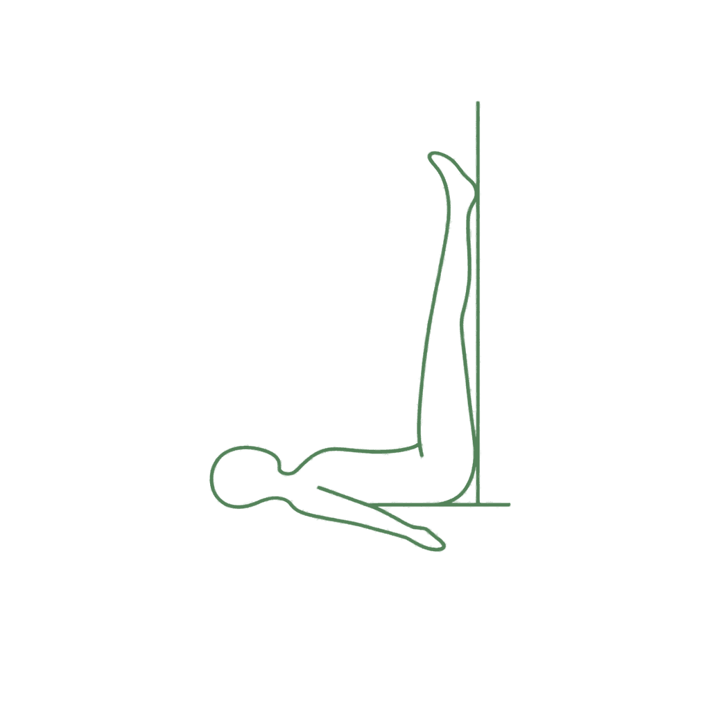Legs up the wall with the back resting down and both legs raised vertically