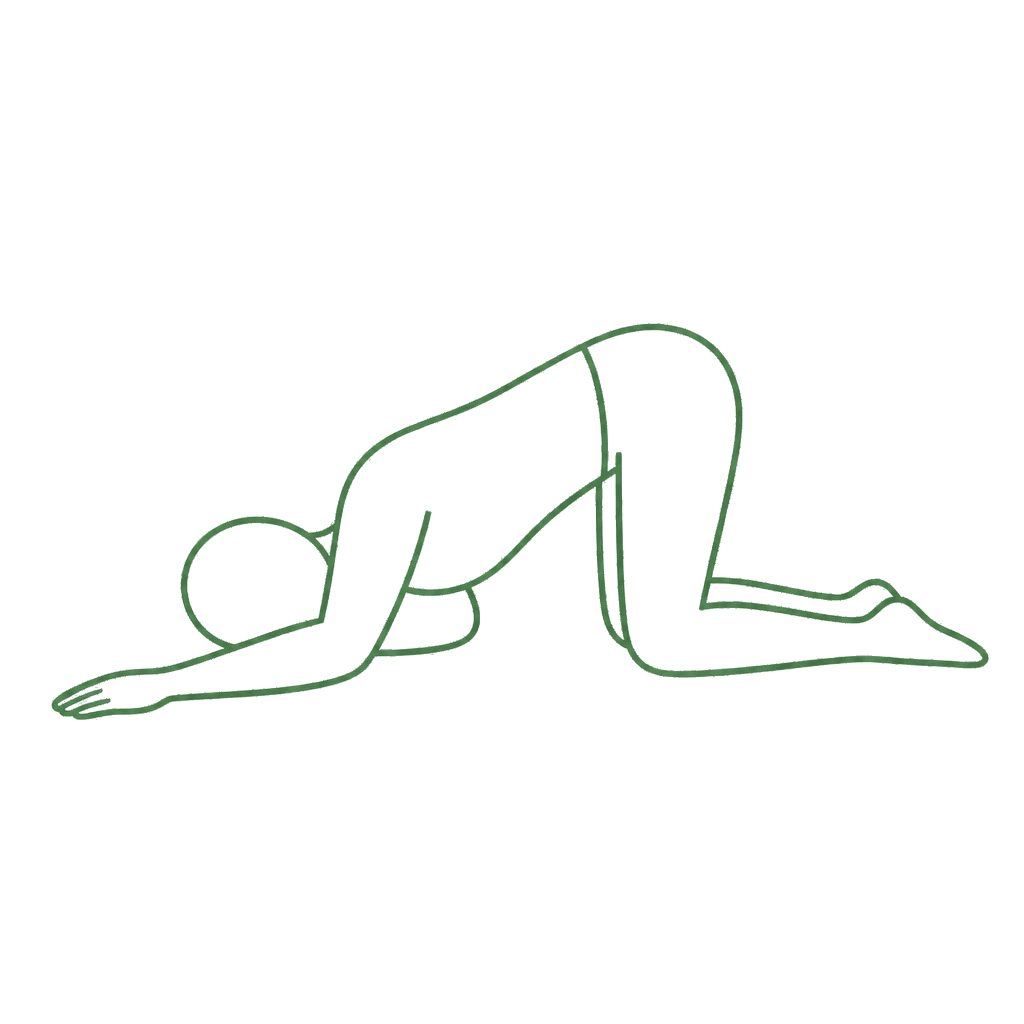 Thread the needle with one arm reaching under the body and one shoulder lowered